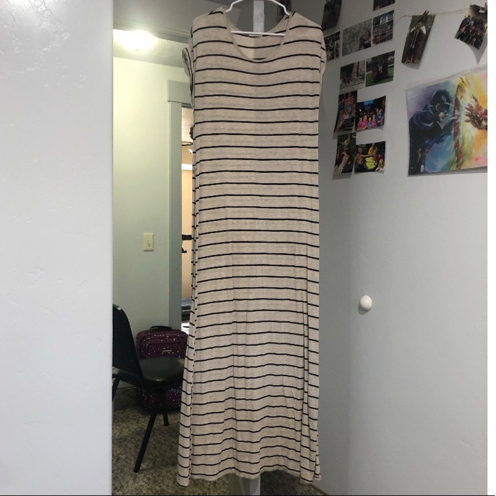 Black and cream striped dress